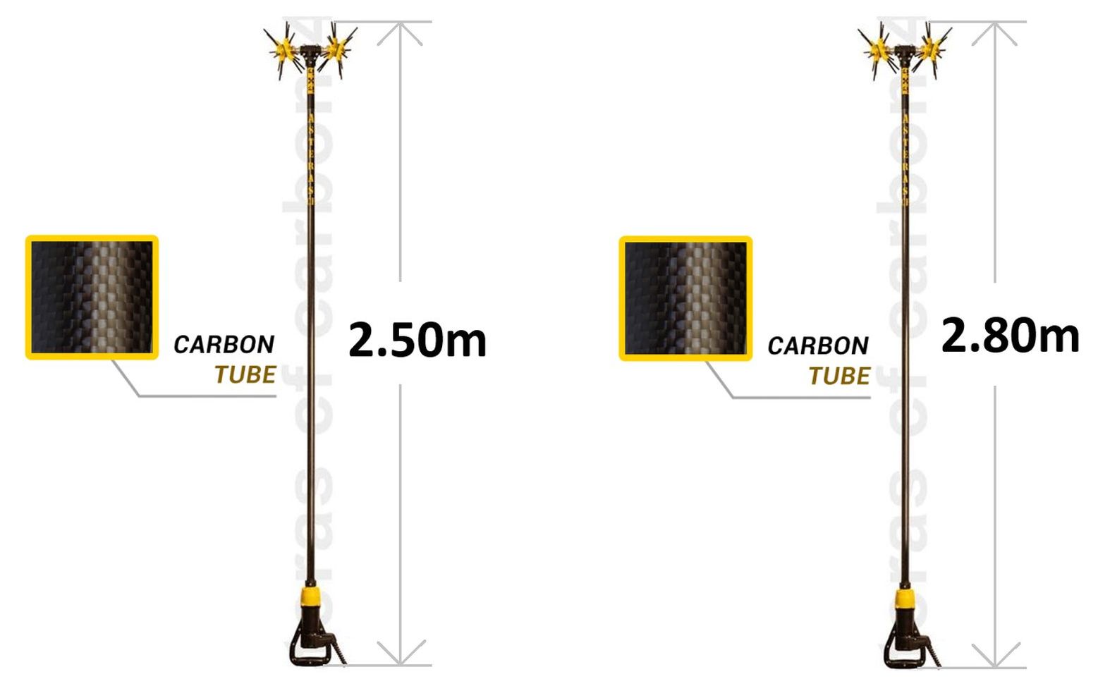 Ηλεκτρικό ελαιοραβδιστικό 12V DC - 400W ASTERAS CF 4x4 ALL CARBON της Αγγελής, μήκους 2,50 και 2,80 μέτρων, με ανθρακονημάτινη ράβδο και ελαφριά κατασκευή για αποδοτική συγκομιδή ελιάς.